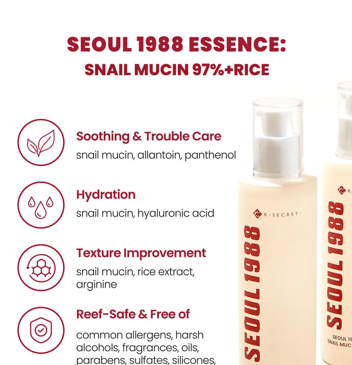 KSECRET - SEOUL 1988 Essence : Mucine d'escargot 97 % + Riz