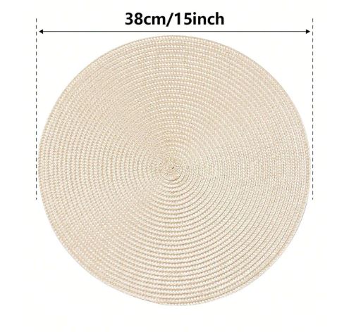 Sets de table ronds 15 pouces – 6 pièces antidérapants
