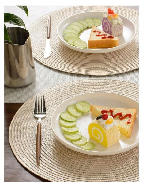 Sets de table ronds 15 pouces – 6 pièces antidérapants