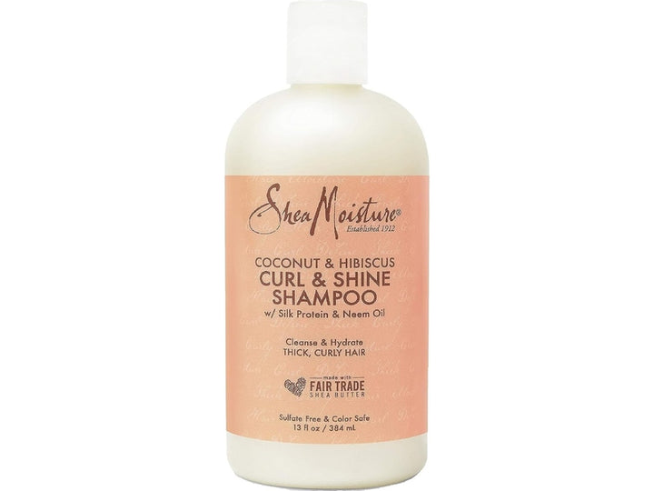 SHEA MOISTURE - Shampoing Curl & Shine à la noix de coco et à l'hibiscus - 384 ml coconut & hibiscus curl & shine shampoo with silk protein & neem oil dakar dialy