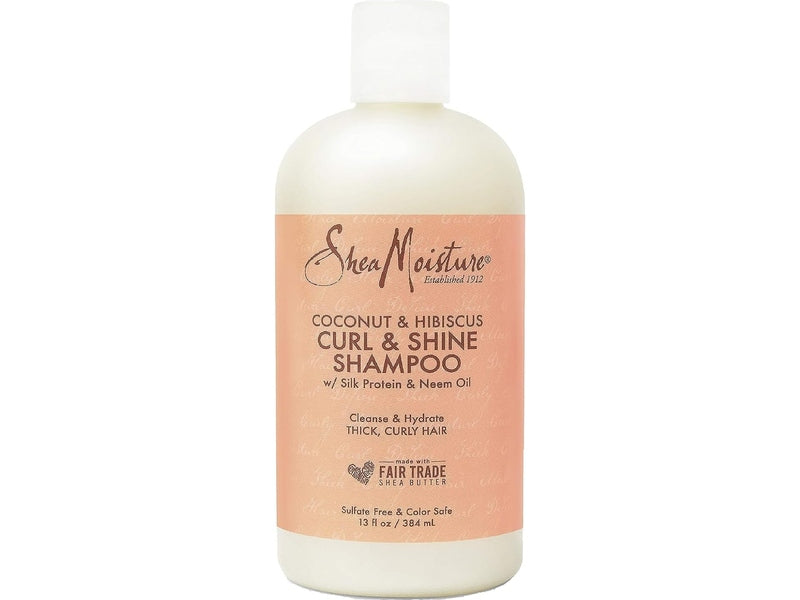 SHEA MOISTURE - Shampoing Curl & Shine à la noix de coco et à l'hibiscus - 384 ml coconut & hibiscus curl & shine shampoo with silk protein & neem oil dakar dialy