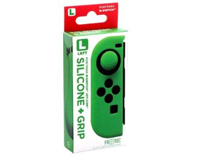 Coque en silicone + Grip pour Joy-Con gauche Vert pour Nintendo Switch