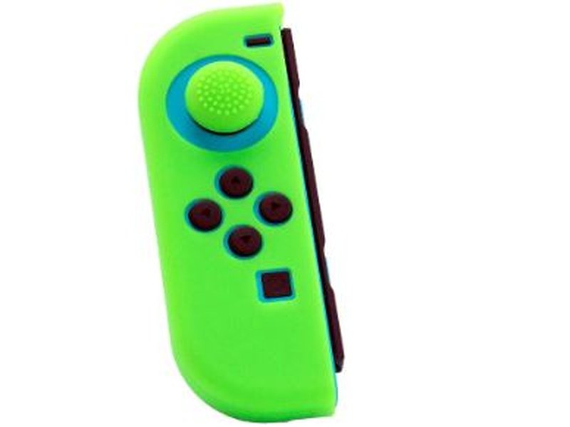 Coque en silicone + Grip pour Joy-Con gauche Vert pour Nintendo Switch