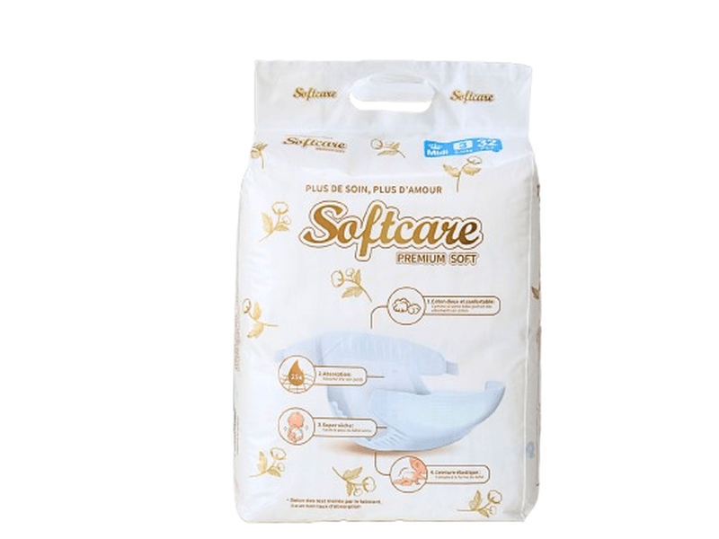 SOFTCARE Premium Soft – Couches bébé – Taille 3 Midi (6-11 kg) – Lot de 5 x 32 couches Dialy - Dakar 