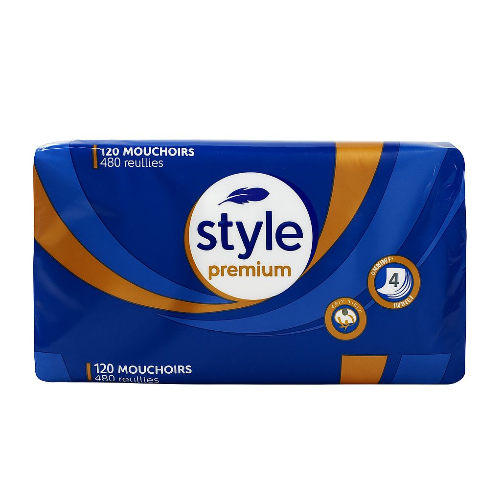 Mouchoirs premium STYLE 4 plis x 90, disponibles sur Dialy à Dakar en 60 min.