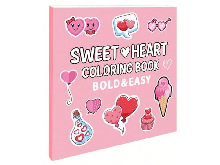 2 Livre de coloriage avec 40 pages de nourriture de dessin animé, de fruits, de cœurs sucrés et de motifs d'amour