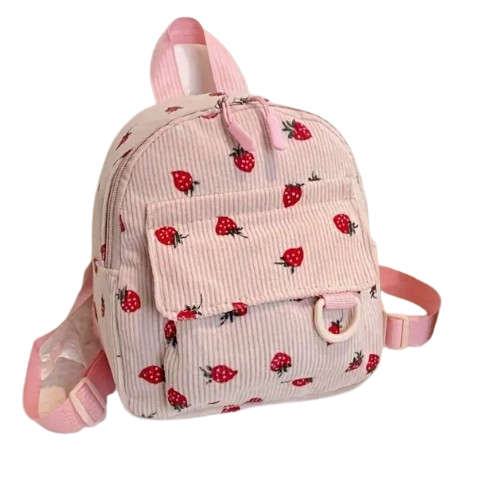Sac à dos imprimé fraise avec fermeture à glissière disponible sur Dialy en 60min à Dakar