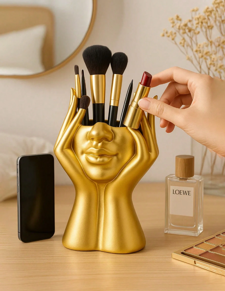 Vase en Forme de Visage avec Main blanc – Décoration Maison & Cadeau