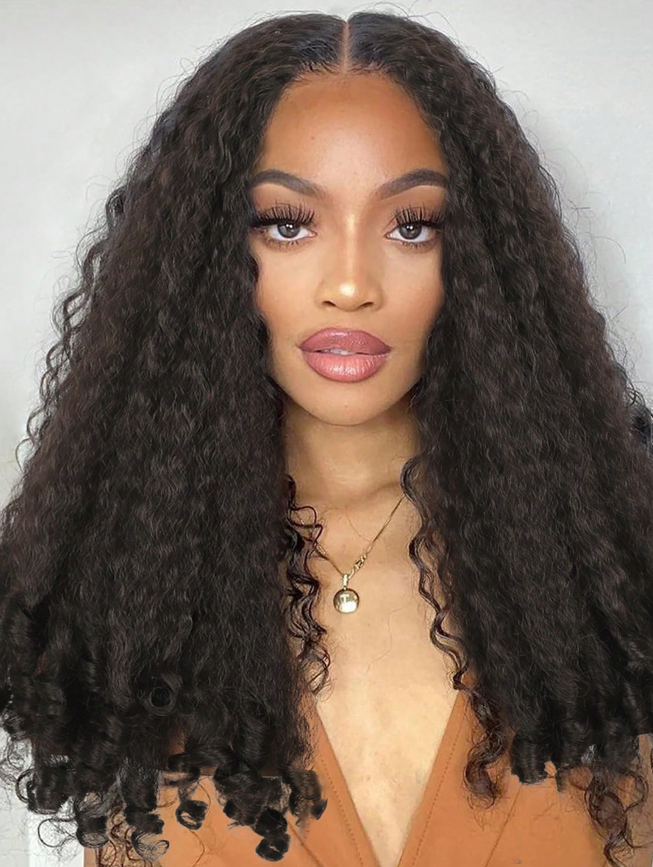 Perruque U Part Afro Bouclée – Synthétique Clip-in Sans Colle
