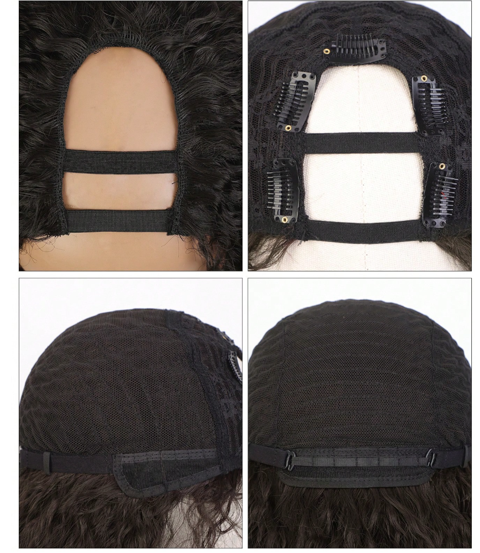Perruque U Part Afro Bouclée – Synthétique Clip-in Sans Colle
