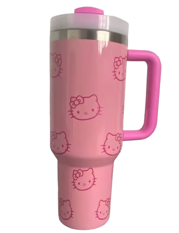 Tasse Isotherme Inox avec Poignée et Paille - motif hello kitty  Dialy - Dakar 