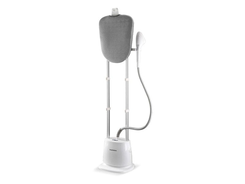 Défroisseur sur pied Thomson 1580 W, couleur gris et blanc, pour un repassage efficace et sans effort. Disponible sur Dialy.sn à Dakar