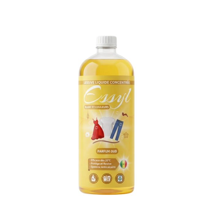 ESSYL – Lessive concentrée très efficace Parfum Oud 1 L (25 lavages)