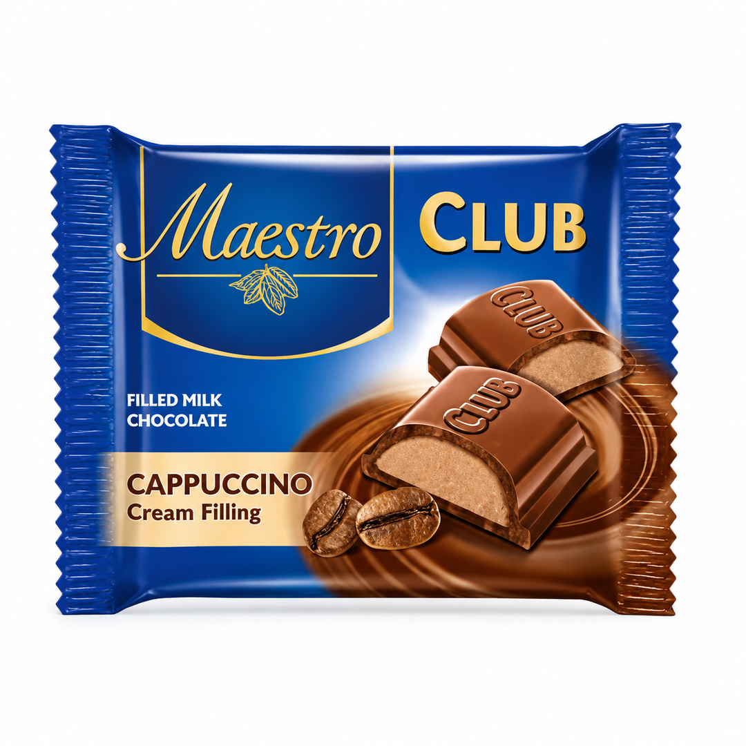 MAESTRO CLUB – Chocolat au Lait Fourré à la Crème Cappuccino – 40 g