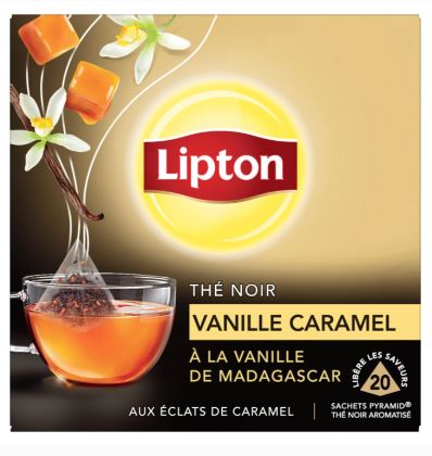 LIPTON - Thé Noir Au Caramel Et à La Vanille De Madagascar - 20 sachets