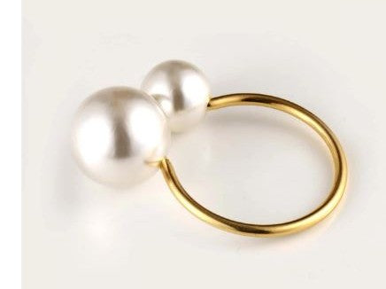 Anneau de serviette à perles,4 pièces