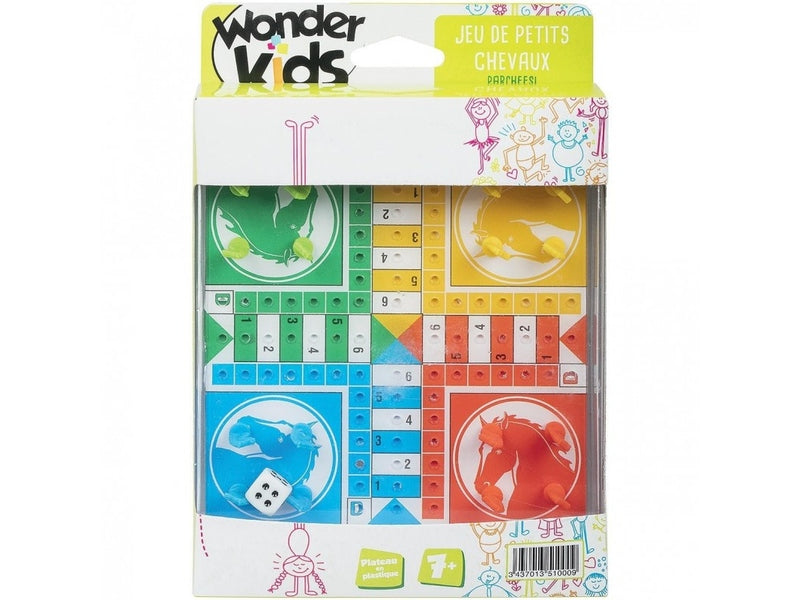 WONDERKIDS – Jeu de Voyage Petits Chevaux, Jeu de Société Compact pour Enfants Dialy - Dakar