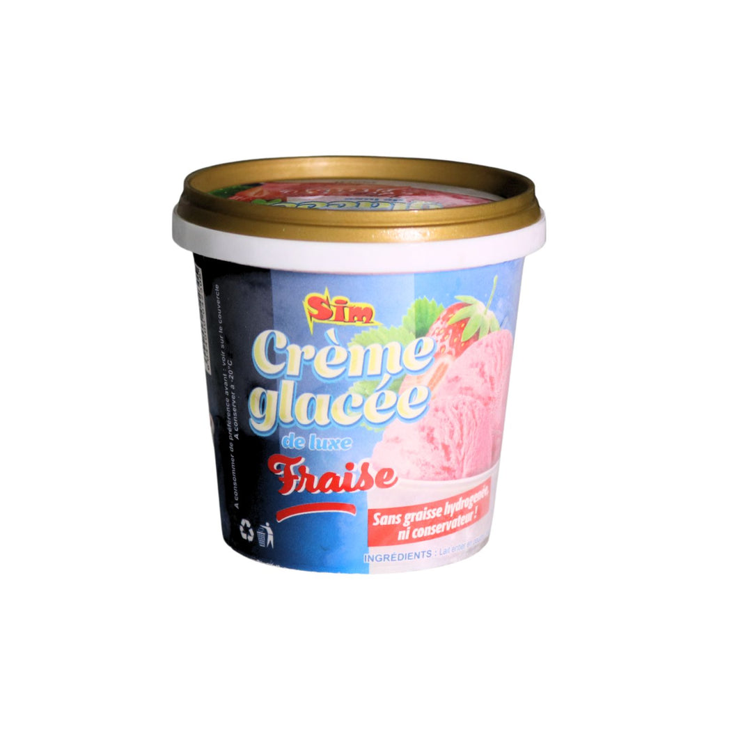 SIM pot de Glace saveur fraise   15CL