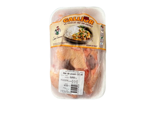 Ailes de poulet surgelées GALLIOR /KG 0,65KG