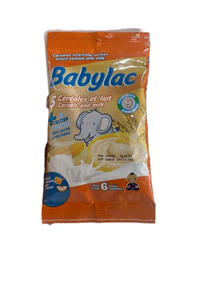 BABYLAC - Céréales pour bébé saveur 5céréales  et lait - 50g