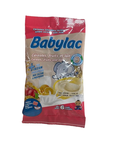 BABYLAC - Céréales bébé saveur céréales fruit et lait - 50g