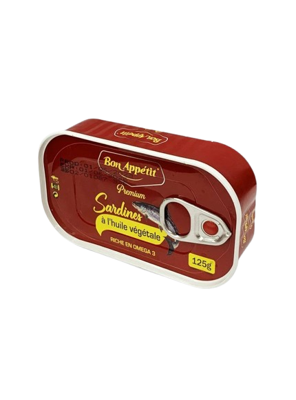 Bon appetit- Sardine à l'huile végétale-125G