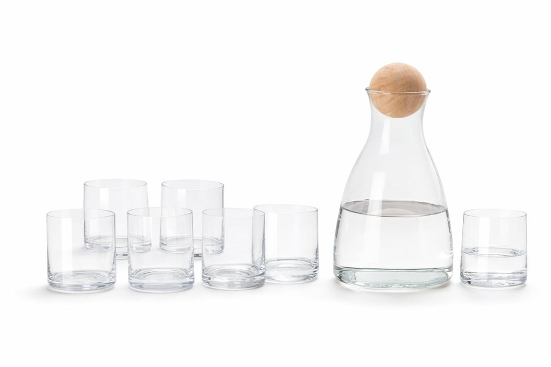 Ensemble Esthétique – Carafe et 6 Tasses en Verre Borosilicate