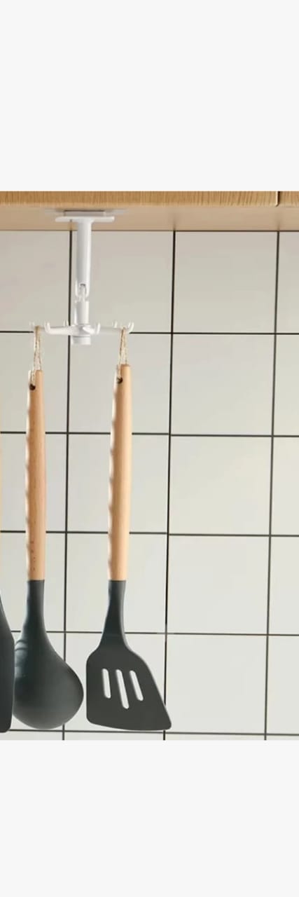 Porte-Ustensiles de Cuisine Rotatif - Blanc -  Lot de 5