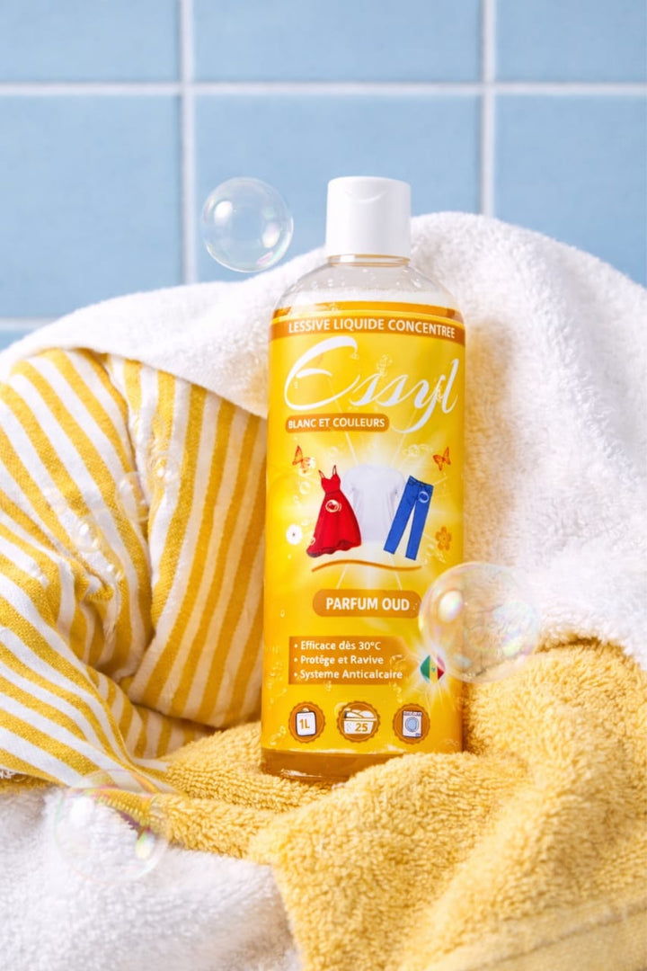 ESSYL – Lessive concentrée très efficace Parfum Oud 1 L (25 lavages)