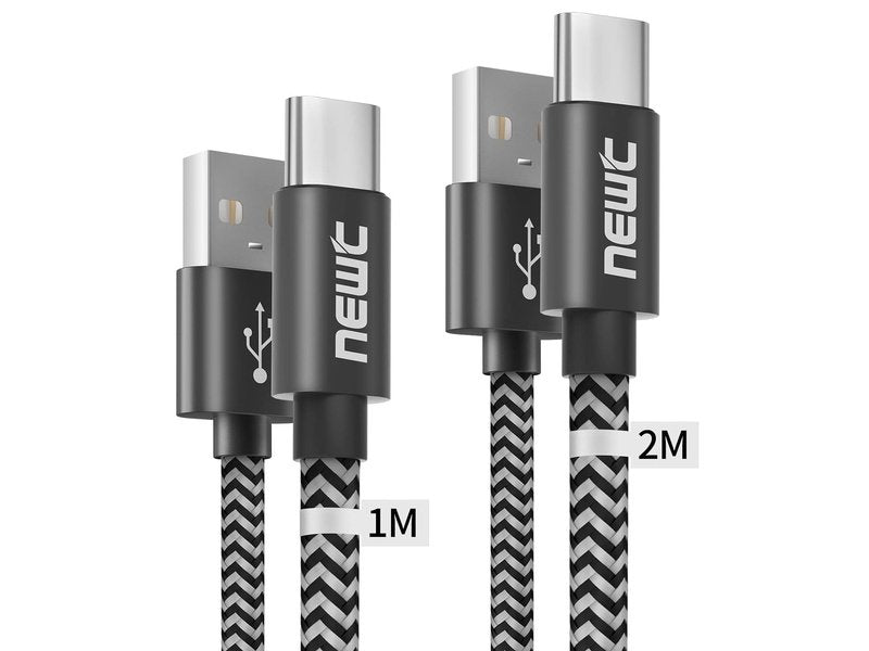 Câbles USB-C [2x : 1m+2m] Nylon Tressé – Compatible Samsung, Huawei, Xiaomi Dialy - Dakar 