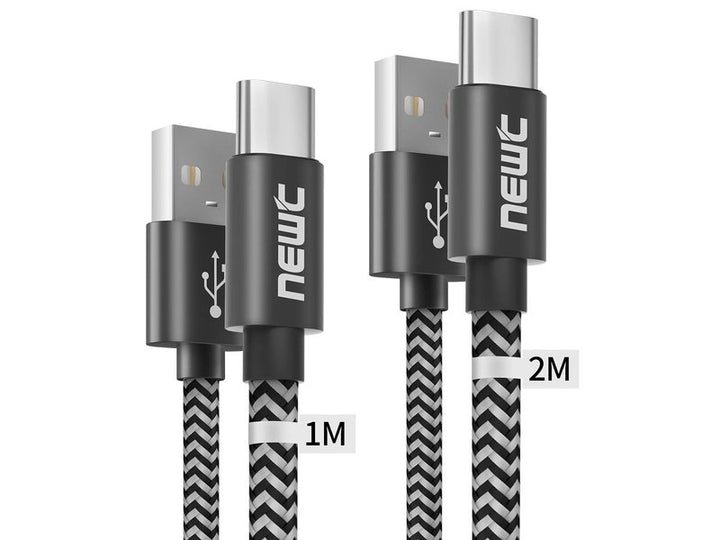 Câbles USB-C [2x : 1m+2m] Nylon Tressé – Compatible Samsung, Huawei, Xiaomi Dialy - Dakar 