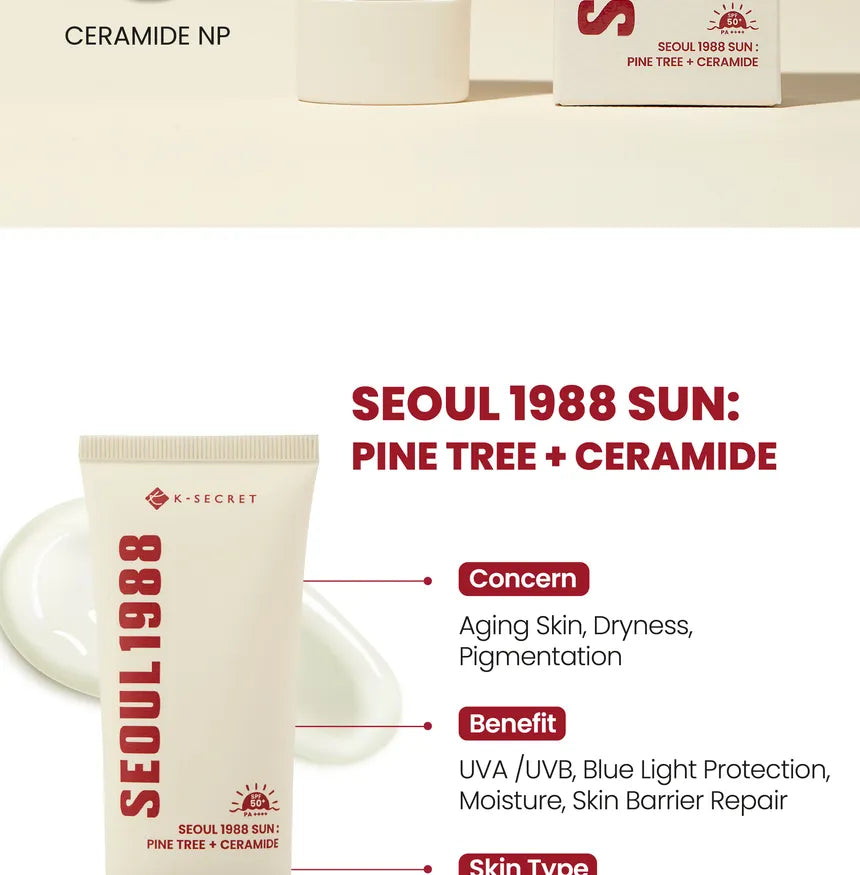 KSECRET - SEOUL 1988  Crème solaire : Pine Tree + Ceramide
