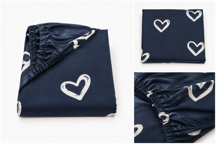 Drap-Housse Bleu pour Berceau – Coton avec Élastique de Maintien - 135 x 190 cm
