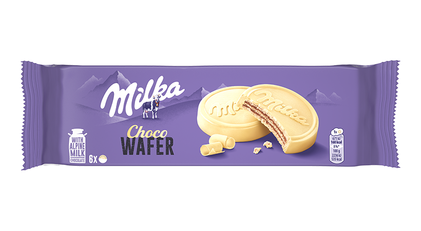 MILKA- Biscuits gaufrettes enrobés au chocolat blanc Choco Wafer