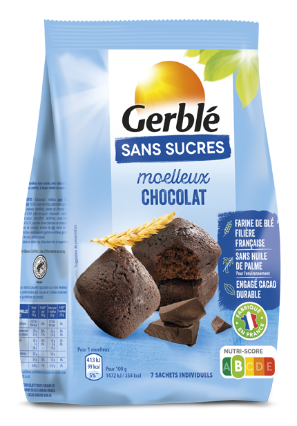 GERBLÉ – Moelleux au Chocolat Sans Sucres – 196 g