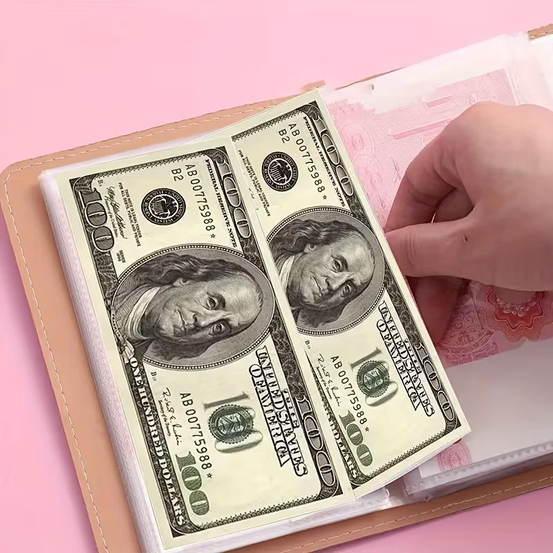 Classeur Défi Économie – Planificateur de Budget en Cuir PU Transparent pour Argent