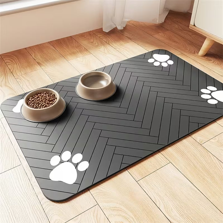 Tapis d'alimentation pour animaux de compagnie en boue de diatomées pour chats et chiens gris foncé