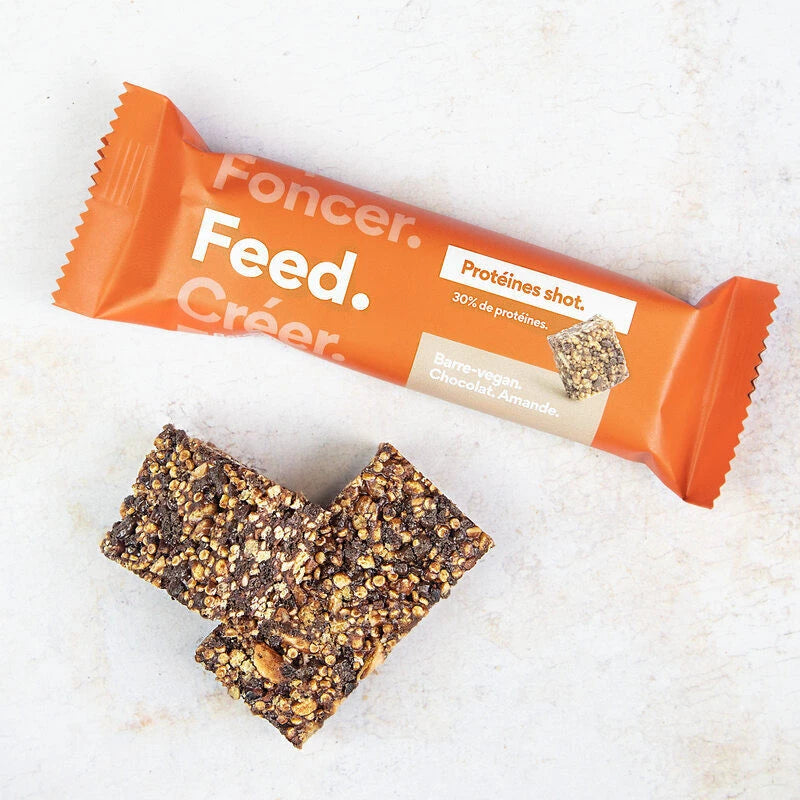 Feed Barre de céréales Protéines Shot Chocolat Amande Vegan 40G