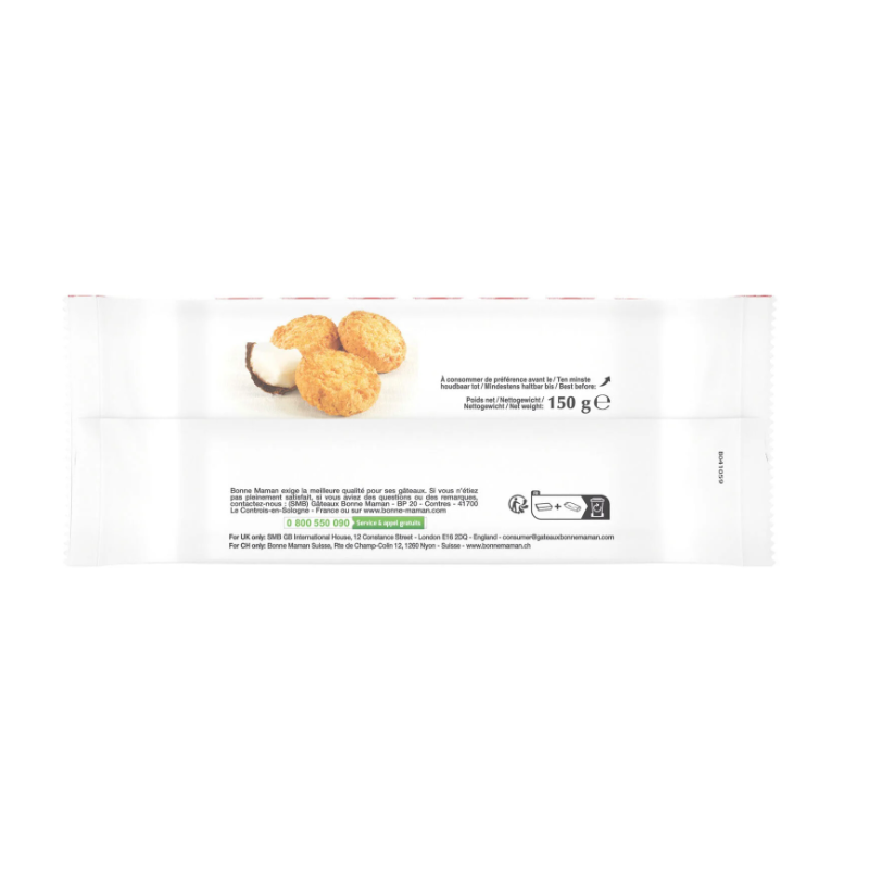 BONNE MAMAN - Sablés croquants à la noix de coco - 150 g