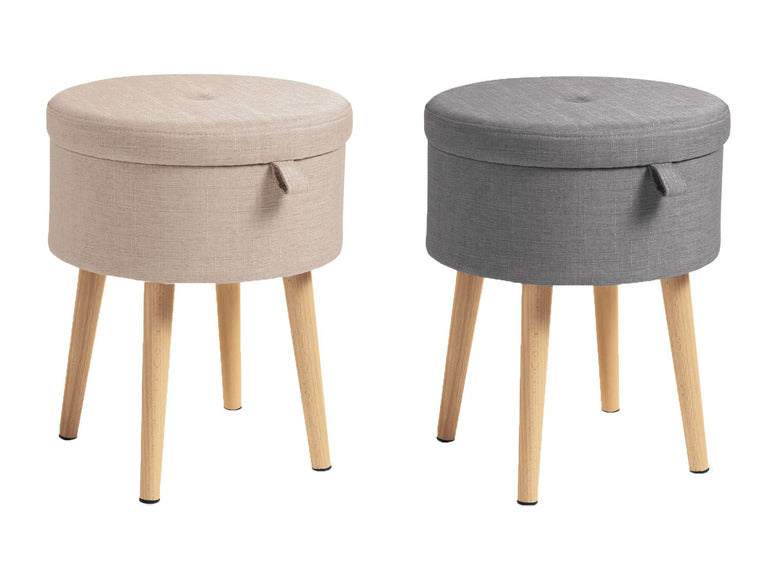 LIVARNO - Tabouret pouf avec espaces de rangement, multicolores