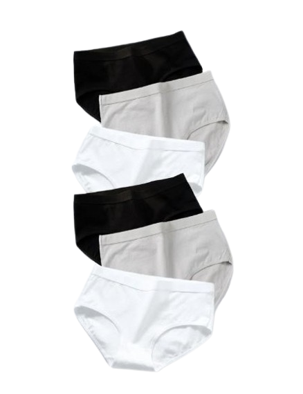 6 pièces Culottes sans couture de taille mi-haute de couleur unie pour femmes, culottes confortables et respirantes Blanc xs