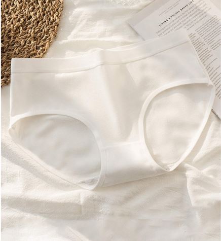 6 pièces Culottes sans couture de taille mi-haute de couleur unie pour femmes, culottes confortables et respirantes Blanc xs