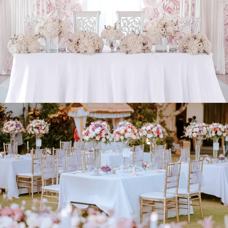 Nappe en Satin de Couleur Unie, Élégante Couverture de Table Rectangulaire