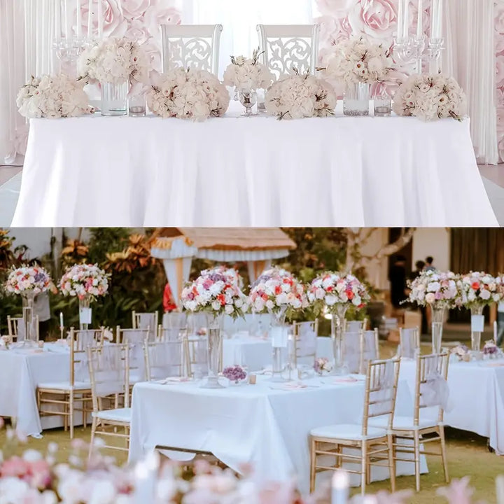 Nappe en Satin de Couleur Unie, Élégante Couverture de Table Rectangulaire