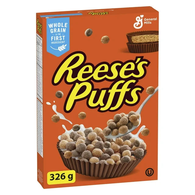 Céréales Puffs au beurre de cacahuète saveur chocolat, Reese's 326G