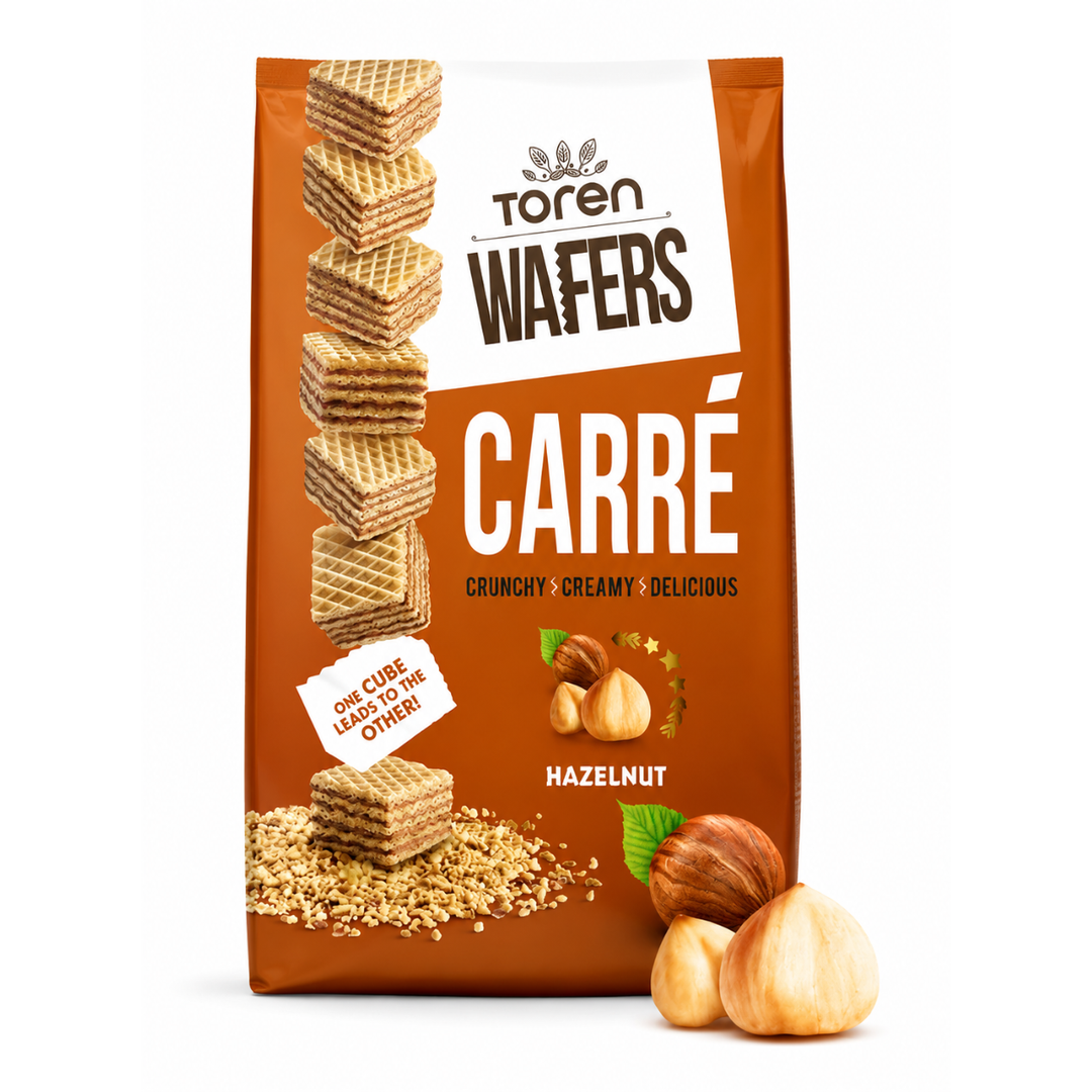 Toren – Wafers Carrés à la Crème de Noisette Croustillantes – 125 g