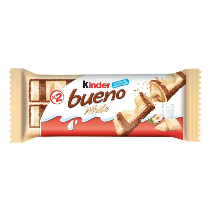 Kinder Bueno White – Barres Chocolat Blanc et Noisettes – 2 x 19,5 g
