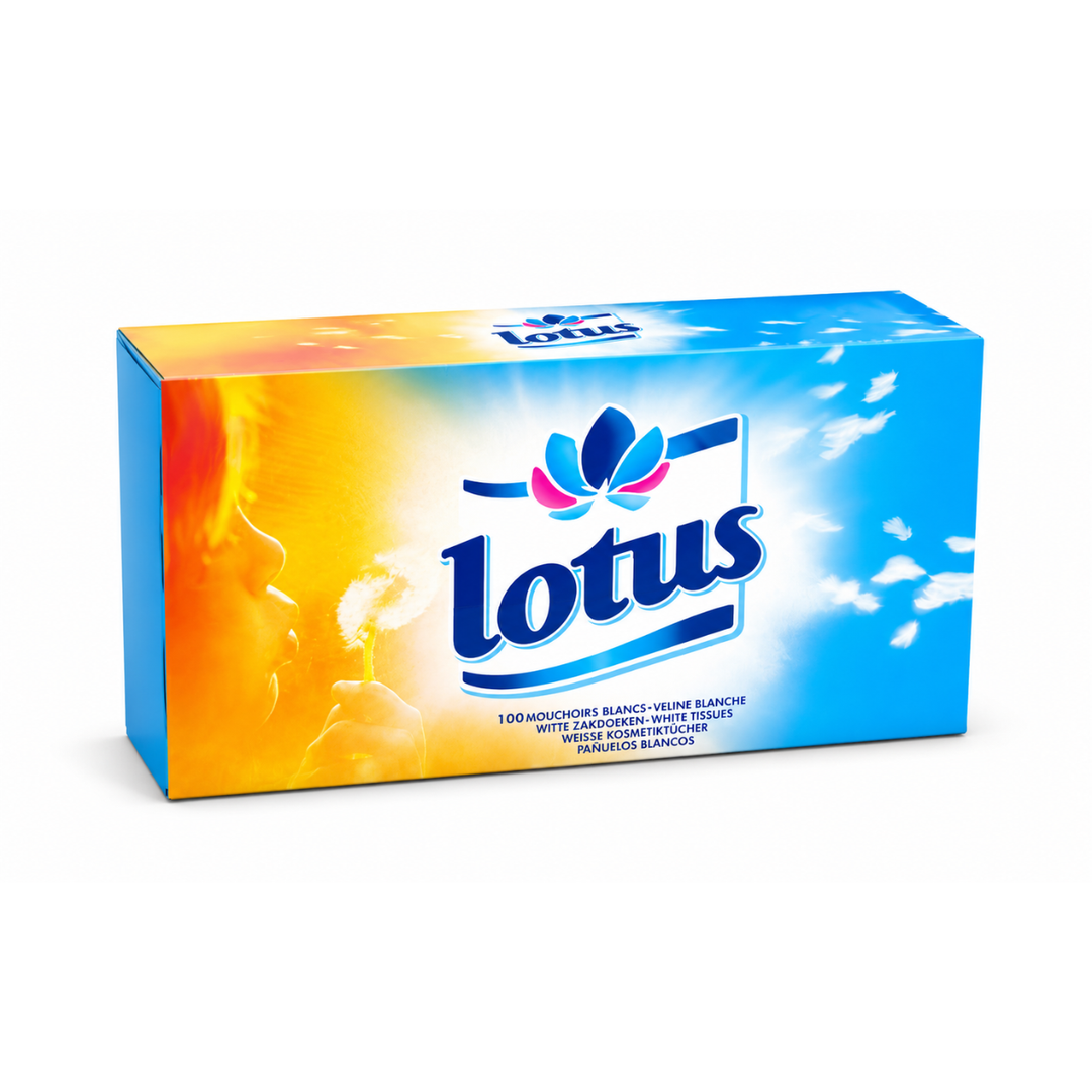 LOTUS – Mouchoirs Blancs Jetables Ultra Doux - 100 pieces