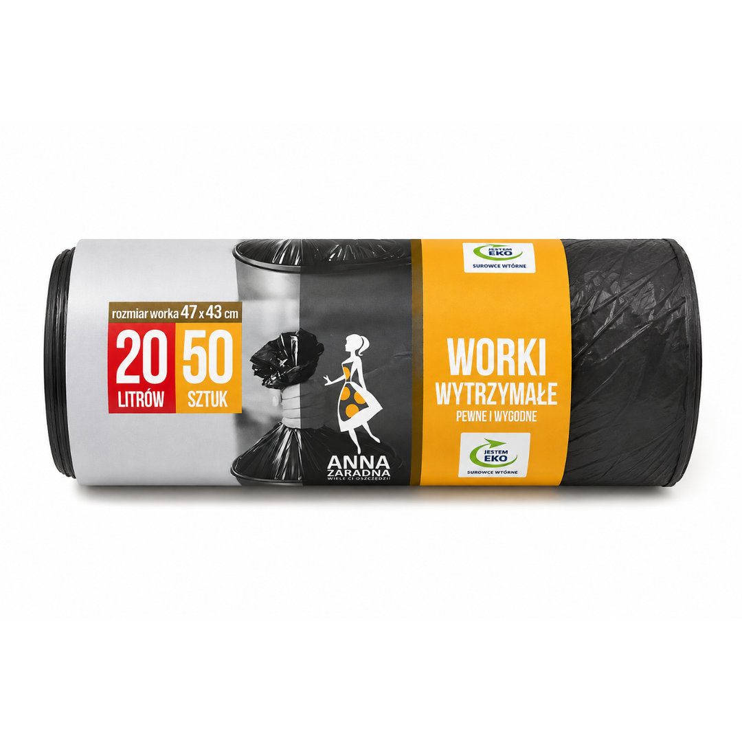 Anna Zaradna – Sacs Poubelle Noirs – 20 L – 50 Pièces