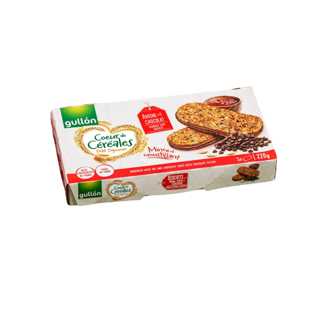 Gullón - Cœur de Céréales – Biscuits Avoine & Chocolat Fourrés au Goût de Chocolat – 220 g